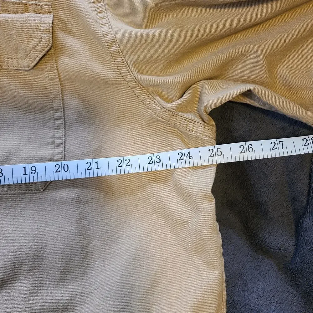 Wrangler Work Shirt Mens XL Tan Western Outdoor Pocket Terrain Utility Casual